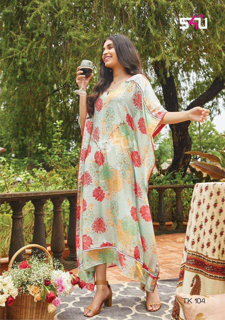 S4u Tropical Kaftan Vol 2 New Designer Fancy Wear Kaftan Kurti Collection